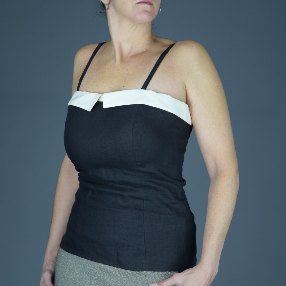 Vintage EMMANUELLE KHANH Silk Blend Bustier Top